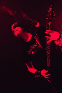 Black Metal band Inverted Saint guitar player live at Beat Baracke Leonberg